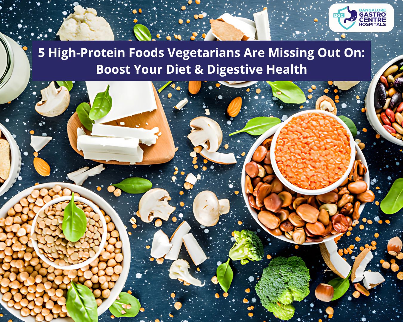 Fresh vegetables and fruits for a high-protein vegetarian diet