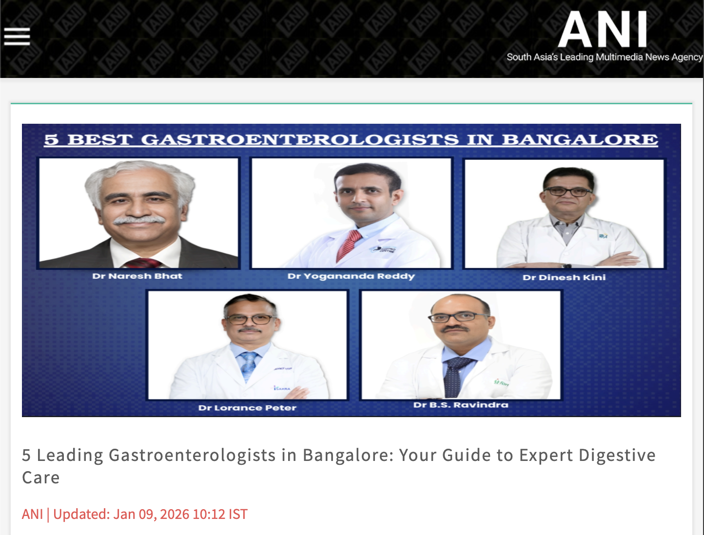 Top Gastroenterologists in Bangalore: Expert Digestive Care Guide