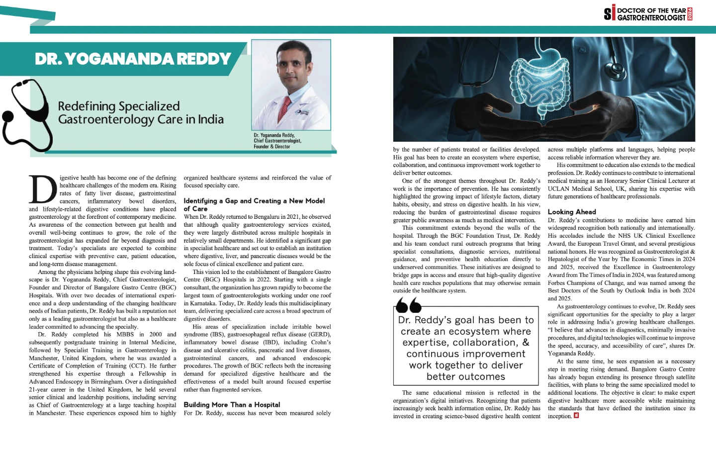 Dr. Yogananda Reddy Featured as Doctor of the Year – Gastroenterologist 2026